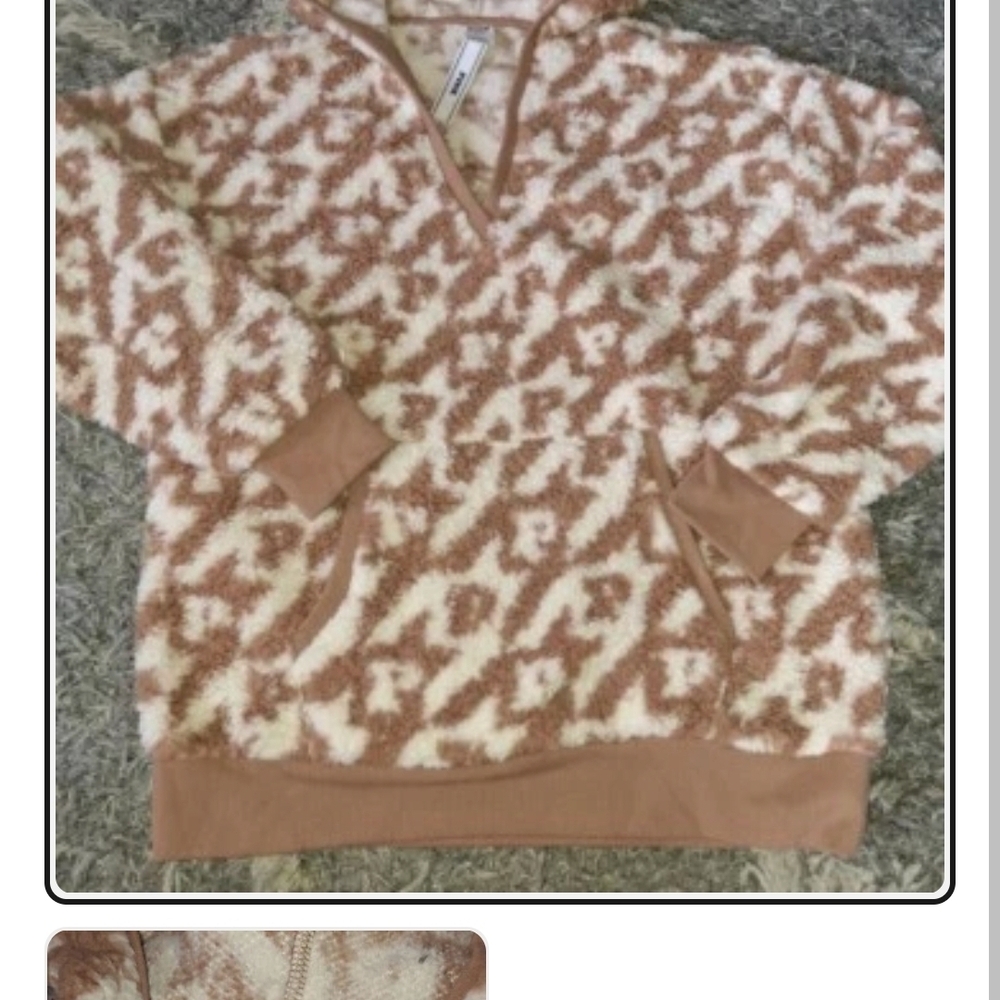 Victoria's Secret Brown and Cream V-Neck Sweater